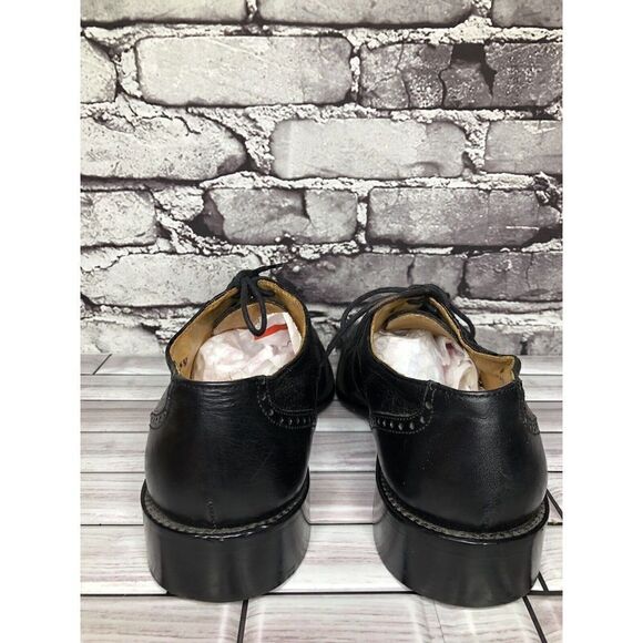 Mario Calugi Black Leather Wingtip Cap Toe Oxfords Lace Shoes Men Sz 7.5M US/41 - Picture 8 of 16